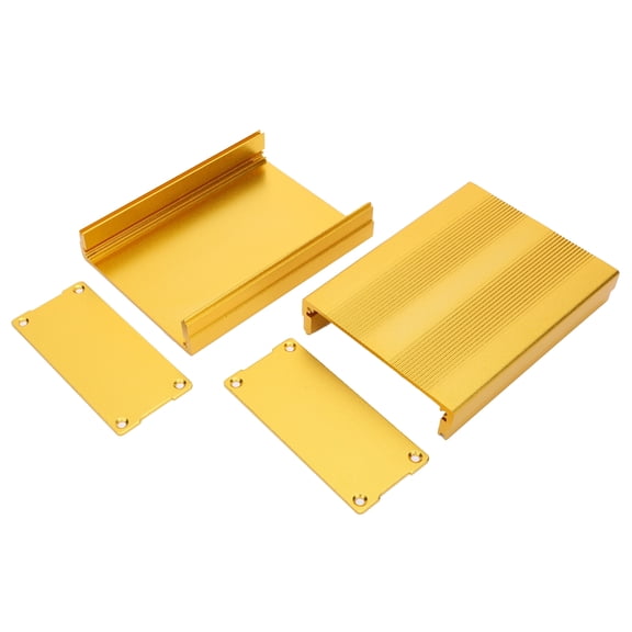 YAHHU Split Type Aluminum Alloy Electrical Project Box Golden Enclosure Case for GPS Decoder Circuit Board 1.4 x 3.0 x 3.9 inches / 35 x 76 x 100 mm