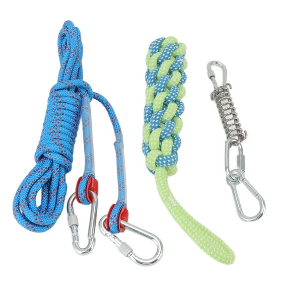 YAHHU Spring Pole Dog Rope Toy Muscle Builder Interactive Hanging Bungee Tug Toy for Small Medium Large Dogs, Stainless Steel Spring & Cotton Rope, 9.45 Inches / 24 cm