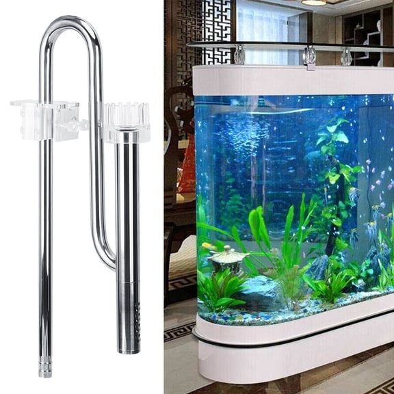 YAHHU Stainless Steel Aquarium Plant Inflow Outflow Surface Oil Film Skimmer Filter Pipe Tube 12/16 mm (0.47/0.63 in), Highly Efficient Mechanical Multi-Stage Filtration System for Fish Tanks