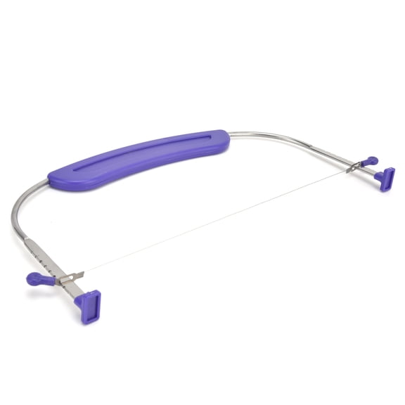 YAHHU Stainless Steel Cake Cutter with Anti-Slip Handle, Professional Cake Leveler and Knife Baking Tool for Fondant Decoration Slicing and Bakery Supplies, Purple (11.81 inches / 30 cm)