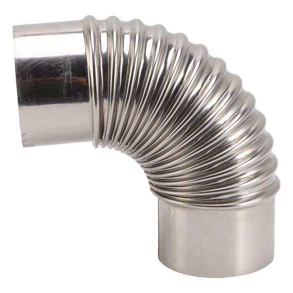 YAHHU Stainless Steel Elbow Chimney Stove Pipe 90 Degrees Bending Chimney Flue Adapter Tube for Wood Heater Heating Cooling System, 7.87 inches / 20 cm