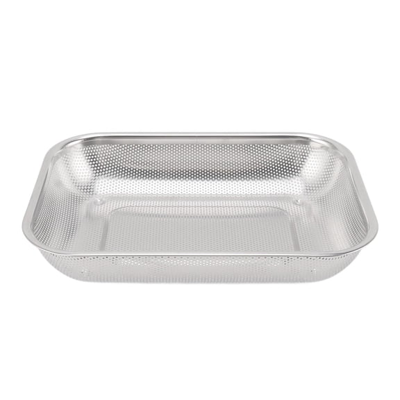 YAHHU Stainless Steel Fruit & Vegetable Rectangular Strainer Basket  8.27" x 11.81" Mesh Colander with Drainage Holes, Small Size, Easy to Clean