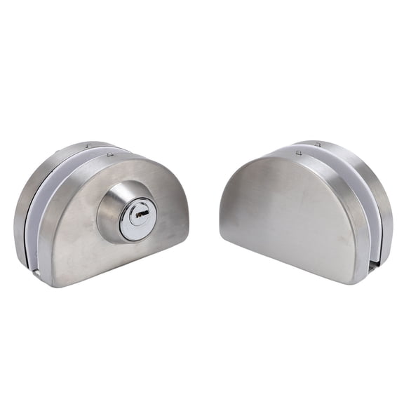 YAHHU Stainless Steel Glass Door Lock Fits 10mm-12mm Frameless Double Bolts Swing Push Sliding Access Control with 3 Keys