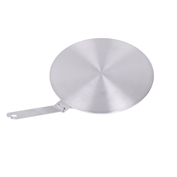 YAHHU Stainless Steel Kitchen Heat Diffuser Plate with Heat-Resistant Handle for Induction Cooktops, 8.66 inches / 22 cm, Universal Round Converter Plate for Gas, Electric, and Glass Stovetops