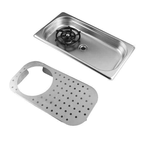 YAHHU Stainless Steel Pitcher Rinser, 12.8 x 7.1 inches / 32.5 x 18 cm Automatic Glass Rinser for Kitchen Sink, Professional Cup Washer and Spray Rinser for Bar Cafe Restaurant, Silver