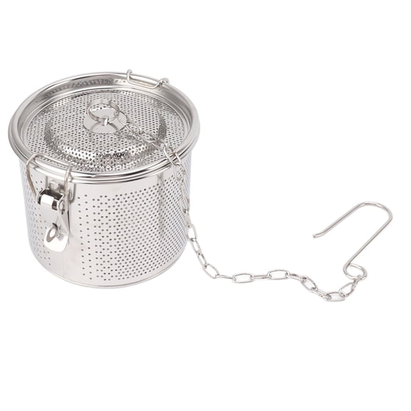YAHHU Stainless Steel Seasoning Strainer with Hanging Chain, Multipurpose Tea Ball Infuser Filter Basket (12 cm / 4.72 inches)