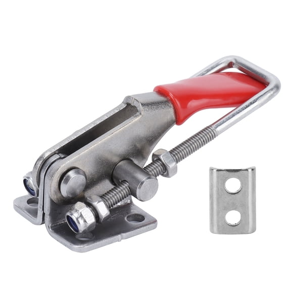 YAHHU Stainless Steel Toggle Clamp Adjustable Lock Catch Buckle Latch Quick Release Fixture for Home Decoration Equipment Installation Hand Tool 165kg / 363.8lb Holding Capacity Silver