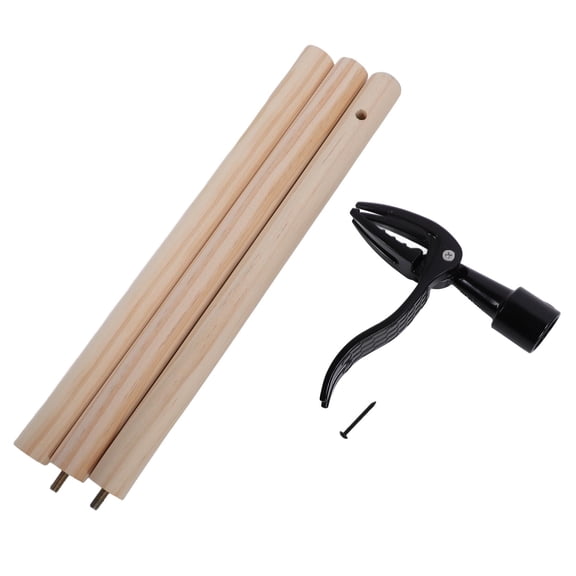YAHHU Stand Up Weed Puller Detachable Gardening Weeder with 3 Pine Wood Section Poles & Aluminum Alloy Head Long Handle Weed Remover Tool for Lawn Yard