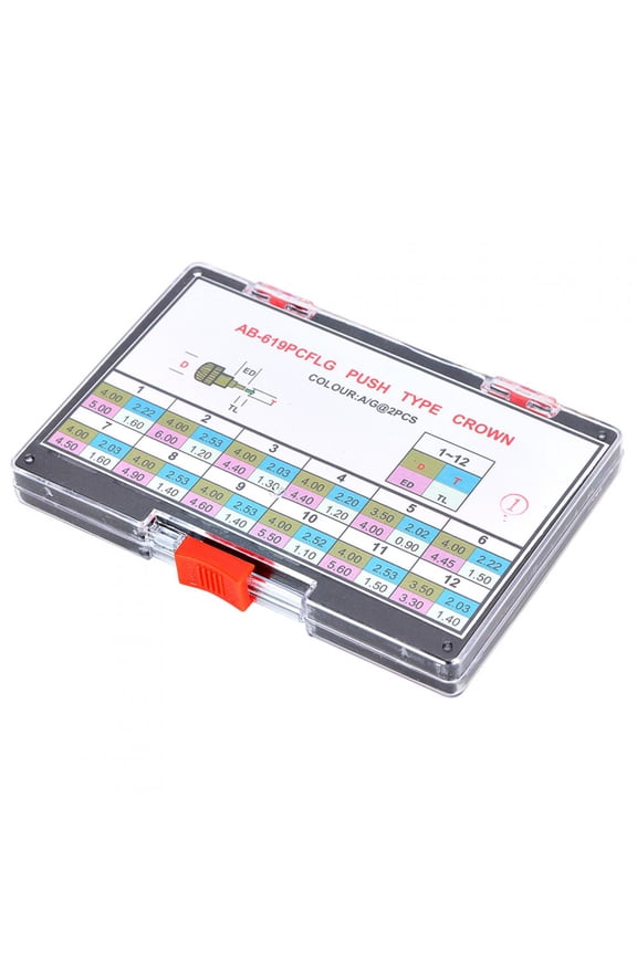 Steel Watch Pusher Crown Watch Repairing Tool Accessory Kit (AB-619PCFLG) - 25 Pieces