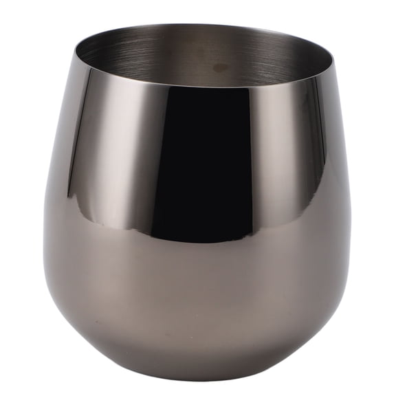 YAHHU Stemless Stainless Steel Wine Glass 550ml Black Plating Unbreakable Portable Tumbler for Bar Outdoor Events 18.6 oz / 550 ml
