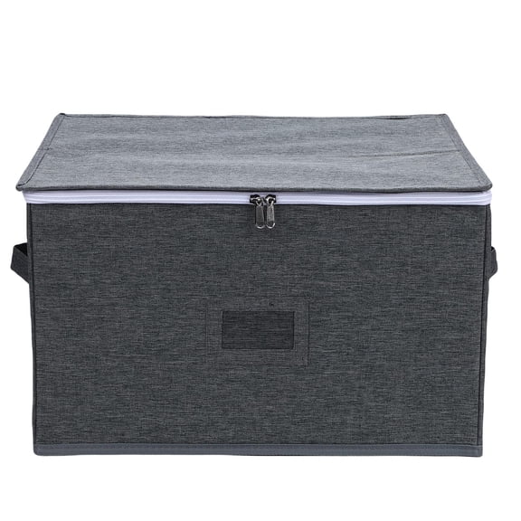 YAHHU Stemware Storage Container Case Wine Glass Box with Dividers, Foldable Grey, 17.7 inches / 45 cm [cite: 14]