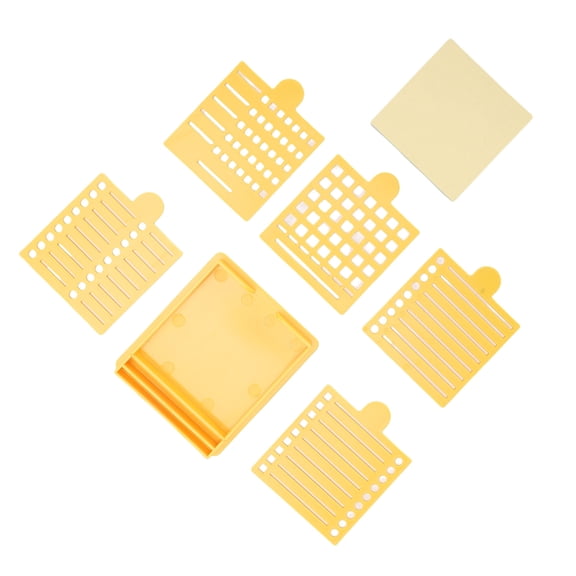 YAHHU Sticky Note Template Set 5 Stencils Reusable Storage Box for To Do List Management Yellow 4 x 3.6 inches / 10.2 x 9.1 cm