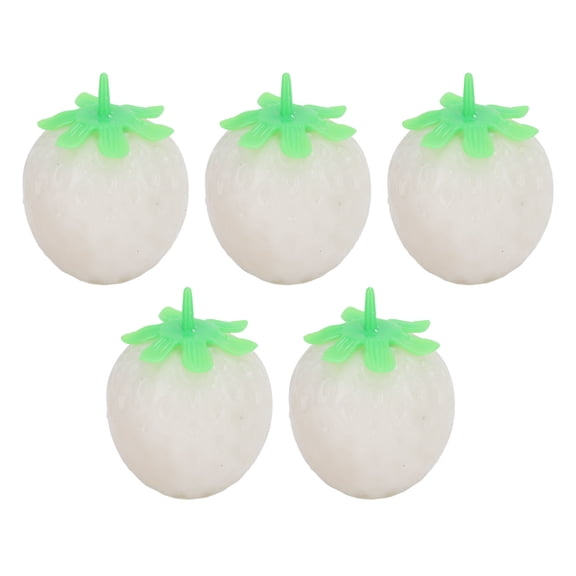 YAHHU Strawberry Squeeze Stress Ball TPR Slow Rising Stretchy Ball, Soft Sensory Fidget Relief Toys for Kids Party Favors, Pack of 5 (2.76x2.17 in / 7x5.5 cm)
