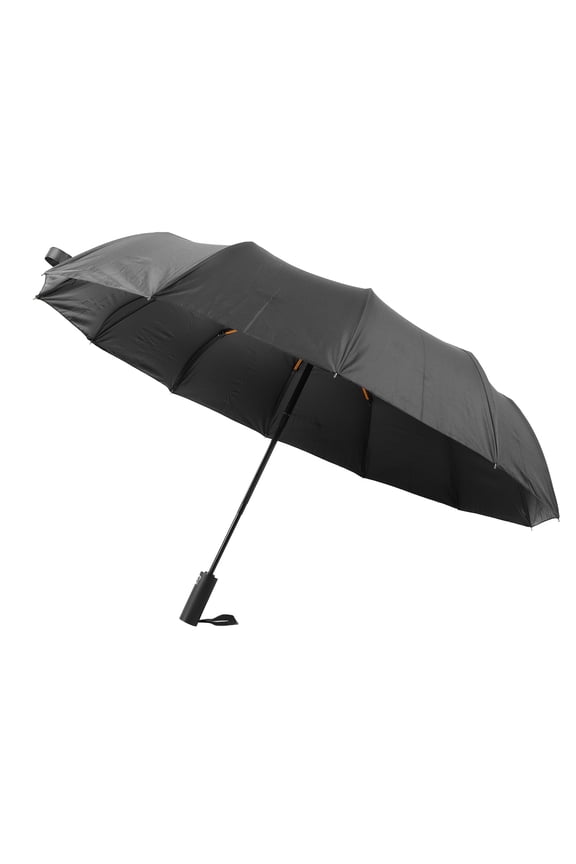 Sun Rain Umbrella 24 Rib Sun Blocking UV Protection Foldable Automatic Umbrella for Daily Travel Black Windproof Compact Parasol With Cover (13 inches / 33 cm)