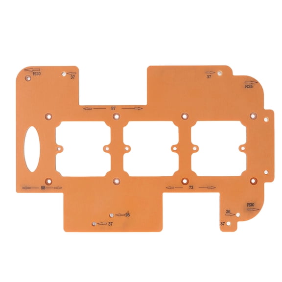 YAHHU Switch Socket Opening Template 70x70mm Hole Router Corner Jig R20 R25 R30 Woodworking Socket Bottom Box Mold Tool