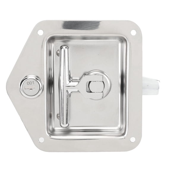 YAHHU T Handle Tool Box Latch 4.9 x 4.7 in Highly Polished Stainless Steel RV Toolbox Handle Lock with Keys Gasket for Caravan Truck [cite: 1]