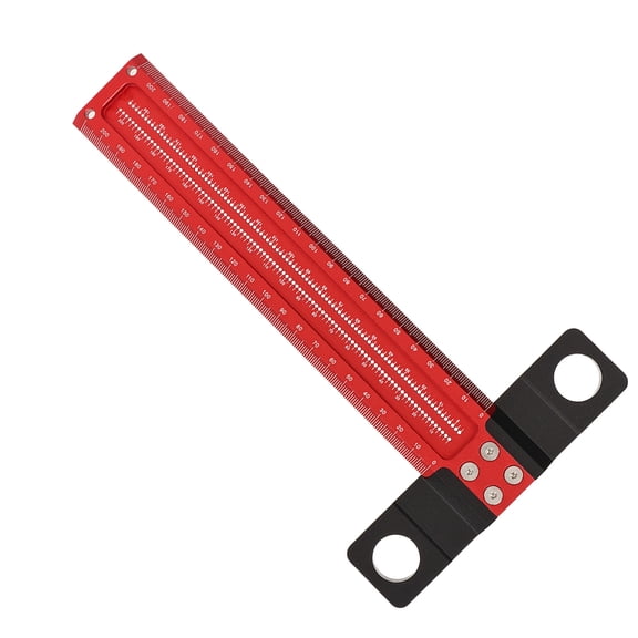 YAHHU T Square Aluminum Alloy Carpenter Square Ruler Clear Scale Scriber Tool for Woodworking, 15.35 inches / 39 cm
