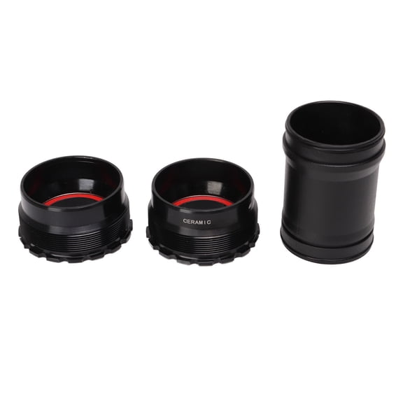YAHHU T47 Threaded Bicycle Bottom Bracket, 24mm / 0.94 inches Inner Diameter Ceramic Bearings Hub for Road and Mountain Bikes Cycling Riding Replacement Part, Aluminum Alloy Shell Black