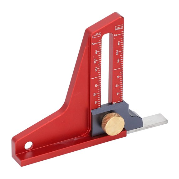 YAHHU Table Saw Height Gauge 0-2 Inches / 0-5 cm Depth Measurement Ruler Woodworking Setting Gauge for Bandsaw Blade Router Bit, Precision Metal Construction