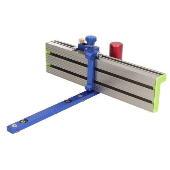 YAHHU Table Saw Miter Gauge System Adjustable Push Handle Limit Block Backer Woodworking Tool Fence Set (16.5 x 3.9 x 2.3 inches / 42 x 10 x 6 cm) - Blue Red Silver Aluminum Alloy 4 Pieces