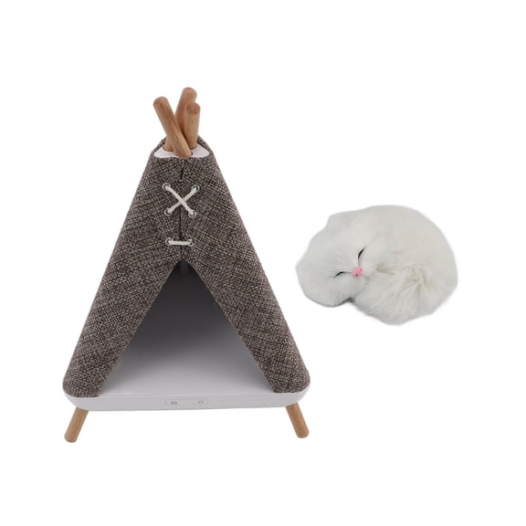 YAHHU Tent Shape Night Light Speaker Rechargeable Stepless Dimming Bedside Lamp with Bluetooth Speaker for Bedroom Ornament, 8.66 inches / 22 cm