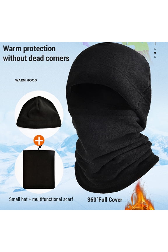 Thermal Winter Balaclava Face Mask Fleece Neck Warmer Scarf Set, Heather Gray (10.2x6.3 Inches / 26x16 cm)