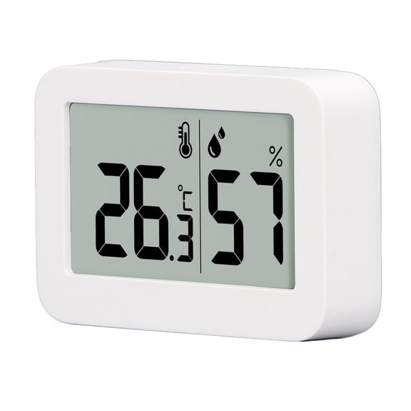 YAHHU Thermometer Hygrometer LCD Display AM PM Switchable Real Time Monitoring Date Clock Mini Temperature Humidity Meter 14.2 To 140 Range For Home And Office Use