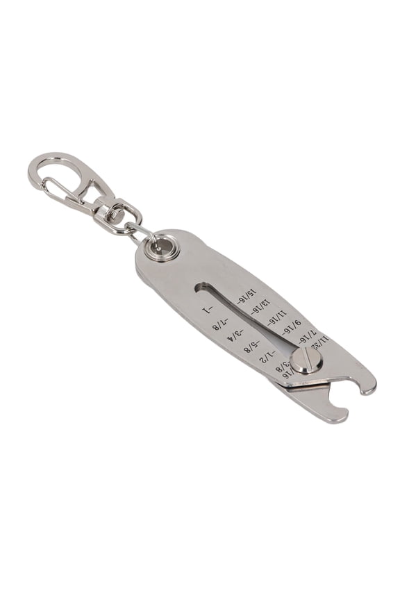 Thread Size Checker Keychain Portable Accurate Nut Bolt Size Finder Inch Metric 2 Scale Hardware Fastener Measuring Tool Silver 5.1 inches / 13 cm