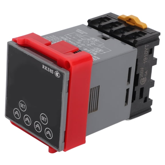 YAHHU Time Relay LCD Display Multifunctional Delay Timer DC12V RKS8-1Z Flame Retardant Housing for Automation Equipment, 4.33 inches / 11.00 cm[cite: 1]