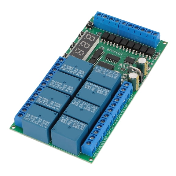 YAHHU Timer Delay Relay Module IO43A08 8 Channel Multifunction Loop Interlock Self Locking Momentary Bistable Relay Board DC 12V High Capacity Switch[cite: 1]