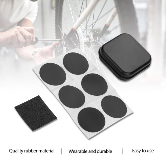 YAHHU Tire Self Adhesive Patch Sandpaper Bike Tyre Repair Tools Bicycle Accessory PVC Rubber 1.65 inches / 42 mm Case for Mountain Road Bikes Maintenance