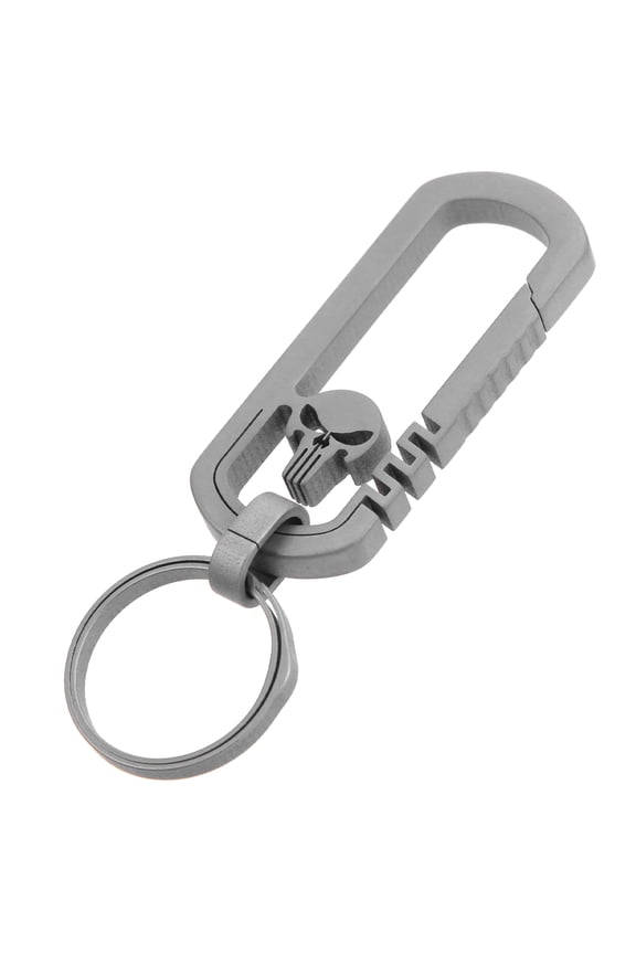 Titanium Alloy Keychain Men's Waist Belt Buckle Outdoor Carabiner Key Ring Gray (4.72 inches / 12 cm)