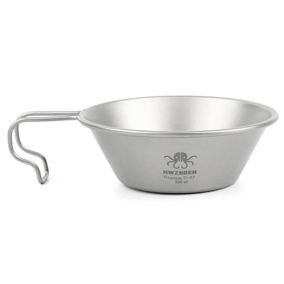 YAHHU Titanium Sierra 300ml Camping Bowl with Ergonomic Handle UltraLight, HeatResistant, MultiUse Outdoor Mug