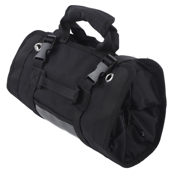 YAHHU Tool Roll Up Bag Oxford Cloth Portable Multi Purpose Tool Storage Pouch Hanging Carrier Roll for Electrician Plumber Carpenter Mechanics Black