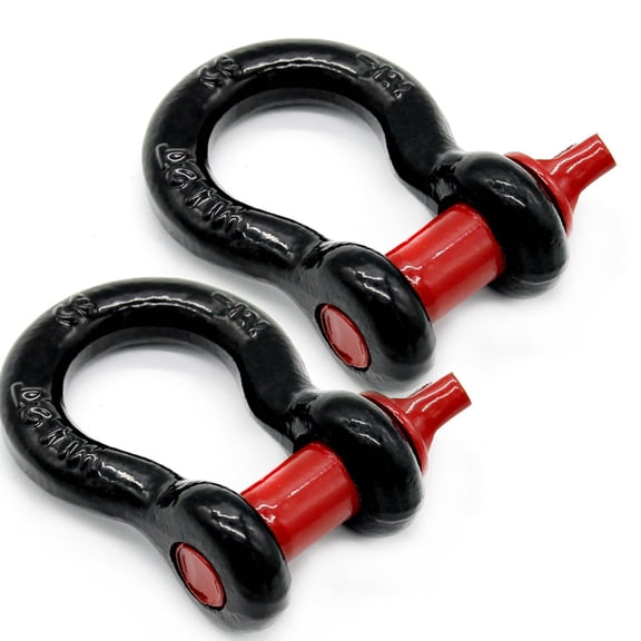 YAHHU Tow Shackle D Ring Bow Isolator 2 Pack Towing Accessory for Off-road Vehicle Heavy Duty 8T Breaking Force 2T Rated Weight Red/Black 3.94 inches / 10 cm