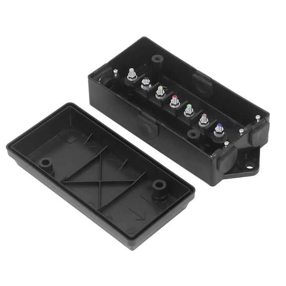 YAHHU Trailer Junction Box 7 Way ABS Terminal Connector Waterproof Distribution Block for Power (8.66 inches / 22.00 cm)