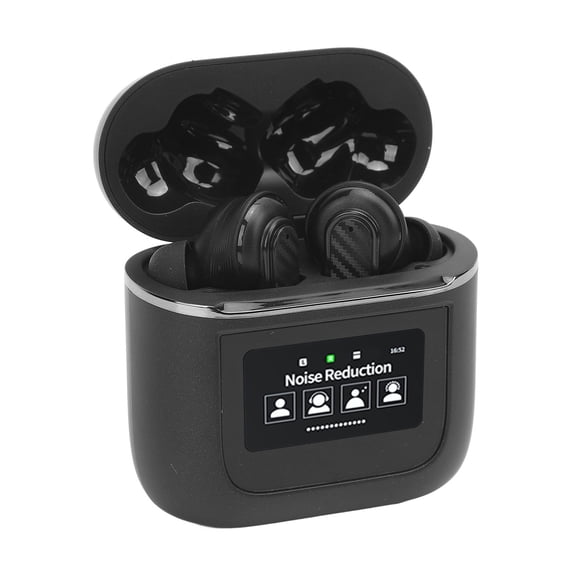YAHHU Translation Earbuds with App Touch Control Screen, 144 Languages Bluetooth 5.4 Real Time 2-Way Language Translator Earphones for Music Calls Gaming, Black, 6.3 inches / 16 cm