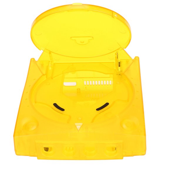 YAHHU Translucent Plastic Case Retro Housing Shell Replacement for SEGA Dreamcast DC Console Yellow Made of Durable ABS Protects System Easy to Install Includes Top Bottom Stand (7.87 in / 20 cm)
