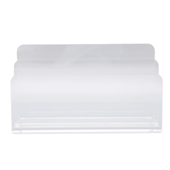 YAHHU Transparent Acrylic Mail Sorter and Desktop Letter Holder, Multifunctional 2-Compartment Envelope Organizer with Anti-Slip Base for Home Office Organization