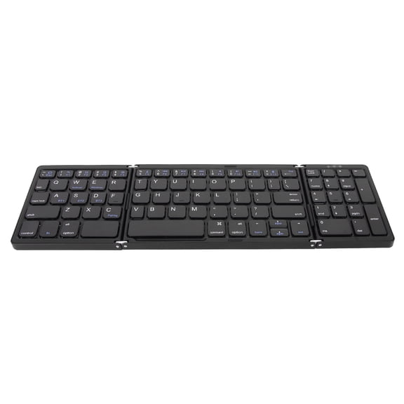 YAHHU Triple Foldable Wireless Bluetooth Keyboard, Ultra Slim Portable Multi-Device Connection Keyboard for Laptop, Tablet, Phone & PC, 7.08 inches / 18 cm Length, 7.23 oz / 205 g Weight, Black