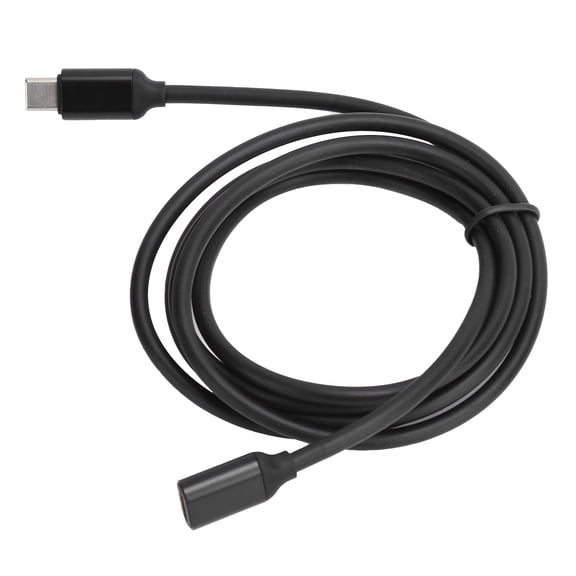 YAHHU Type-C Male to Female Extension Cable Adapter Wire Connector Line 60W Power 5V-20V 3A USB 2.0 480Mbps Data Transfer Speed 1.5 Meters / 4.9 ft High Performance Black Cord