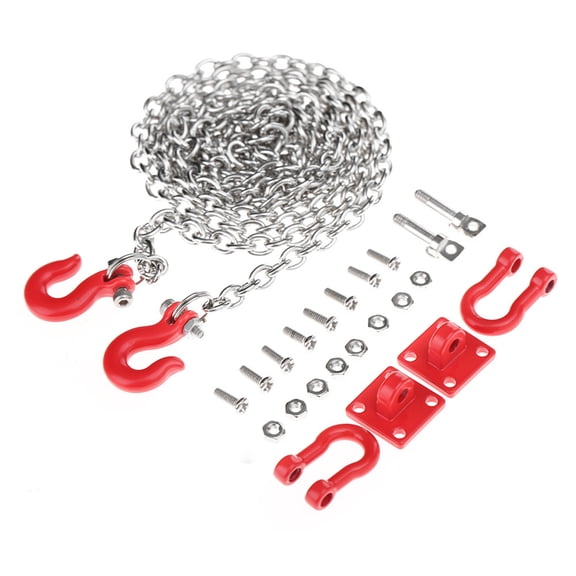 YAHHU U Shaped Rescue Tow Hook Trailer Chain Assemble Parts for RC Climbing Crawler Car, 39.4 inches / 100 cm