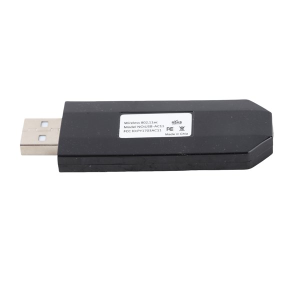 YAHHU USB-AC11 Network Card AC600M Dual-Band 2.4G/5G WiFi Receiver Transmitter Computer Accessories High Speed Wireless Adapter for PC Laptop Win 10 8 7 Mac OS Support 802.11AC Protocol Black 1 PCS