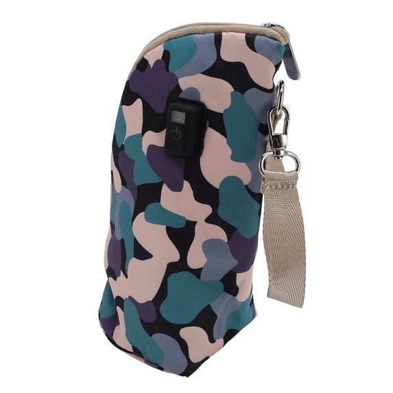 YAHHU USB Baby Bottle Warmer Bag with LED Display, 21-Gear Temperature Control Insulated Heat Cover, Camouflage Black