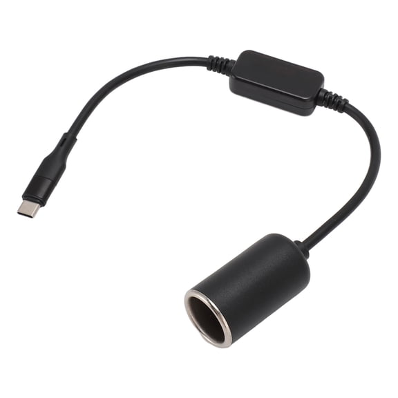 YAHHU USB C to 12V Cigarette Lighter Socket Adapter Cable Type C Male 5V to 12V Step Up Power Wire for Dash Cam GPS Car LED Light Strips (11.8 inches / 30 cm)
