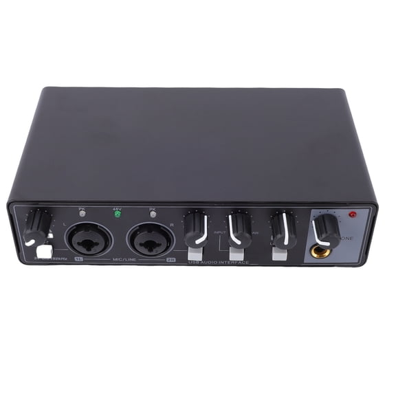 YAHHU USB C Audio Interface 24 Bit 192kHz Dual TS XLR Input Portable Sound Card for PC Guitar Recording Black