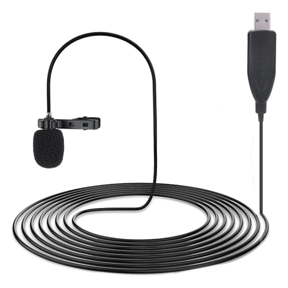 YAHHU USB Computer Recording Lapel Clip Microphone Portable Mini Conference Mic, 11 inches / 27.9 cm