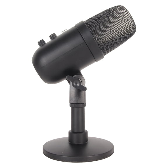 YAHHU USB Condenser Microphone Gain Control RGB DSP Sound Processing System for PC Black 8.66 inches / 22 cm