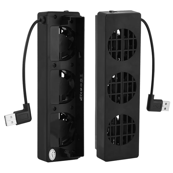 YAHHU USB Cooling Fan Base Stand Dock Cooler Holder Bracket for Nintendo Switch Console, Heat Dissipation System with 3 Built-in Fans, Black, 6.9 inches / 17.5 cm