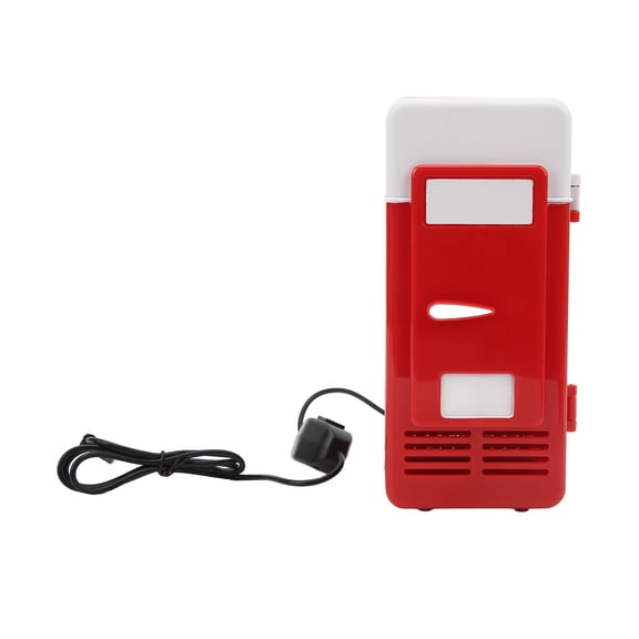 YAHHU USB Mini Fridge Refrigeration Heating Freezing Travel Car Beverage Cooler Refrigerator, Red